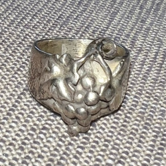 Vintage | Jewelry | Chunky Vintage Sterling Silver Grape Cluster Motif ...